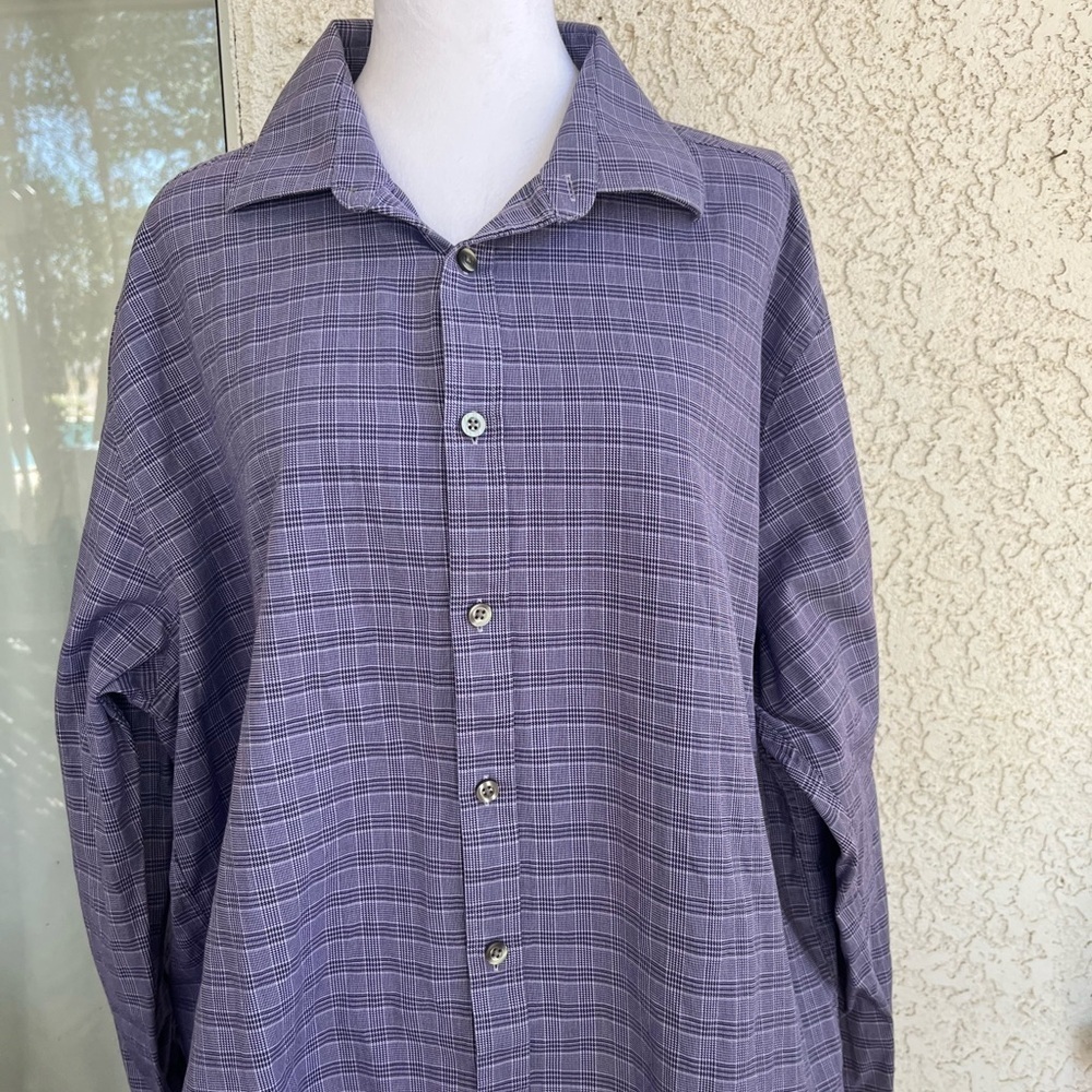 Michael Kors purple Checkered Shirt size XXL